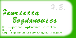henrietta bogdanovics business card